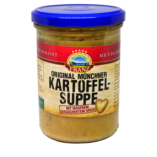 Original Münchner Kartoffelsuppe - mit magerem geräucherten Speck